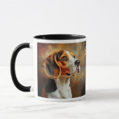 ビーグルハウンドの犬の驚くべき肖像画 マグカップ (左)