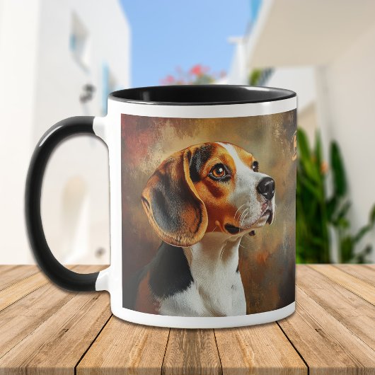 ビーグルハウンドの犬の驚くべき肖像画 マグカップ
