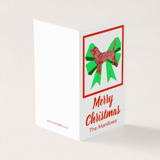 ビーグルハウンドクリスマスドッグ&グリーンボウギフトラベル (外部)