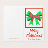 ビーグルハウンドクリスマスドッグ&グリーンボウギフトラベル (外部フラット)