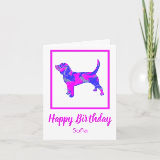ビーグルハウンドドッグおもしろい誕生日カード カード (正面)