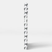 ビーグルハウンドドッグかわいいシルエットグリッドホワイト iPhoneケース (右側面)