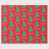 ビーグルハウンドドッグクリスマスツリーホリデースターレッド ラッピングペーパー (フラット)