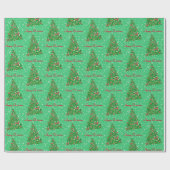 ビーグルハウンドドッグクリスマスツリーホリデースター ラッピングペーパー (フラット)