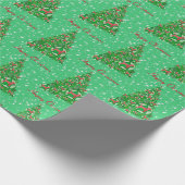 ビーグルハウンドドッグクリスマスツリーホリデースター ラッピングペーパー (角)