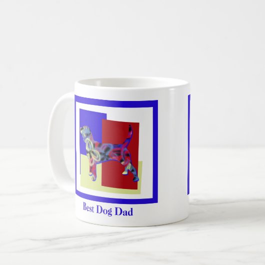 ビーグルハウンドドッグシルエットTRBY父の日 コーヒーマグカップ (正面左)