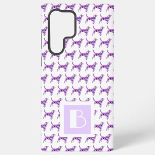 ビーグルハウンドドッグパープルシルエットモノグラム SAMSUNG GALAXY S22 ULTRAケース