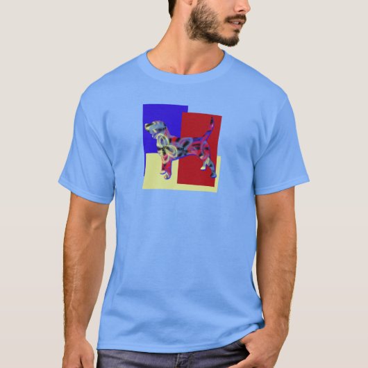 ビーグルハウンドドッグペットシルエットRYB TriColor Tシャツ (正面)