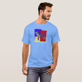 ビーグルハウンドドッグペットシルエットRYB TriColor Tシャツ (正面フル)