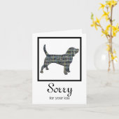 ビーグルハウンドドッグペット同情カード カード (黄色い花)