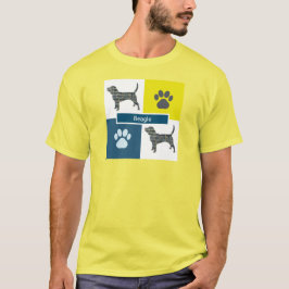 ビーグルハウンドドッグ&ポーズグリッド広場 Tシャツ