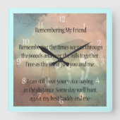 ビーグルハウンドペット記念壁時計 スクエア壁時計 (正面)