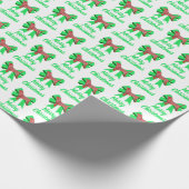 ビーグルハウンドメリークリスマスドッグ&ボウホワイト ラッピングペーパー (角)