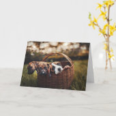 ビーグルハウンドラバードッグパピーズ考えドッグズオブユー カード (黄色い花)