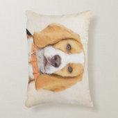 ビーグルハウンド絵画ドッグのオリジナルアニマルアート アクセントクッション (正面(垂直))