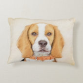 ビーグルハウンド絵画ドッグのオリジナルアニマルアート アクセントクッション (裏面)