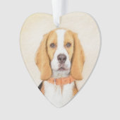 ビーグルハウンド絵画ドッグのオリジナルアニマルアート オーナメント (正面)