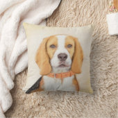 ビーグルハウンド絵画ドッグのオリジナルアニマルアート クッション (ブランケット)