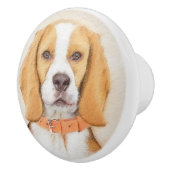 ビーグルハウンド絵画ドッグのオリジナルアニマルアート セラミックノブ (右)