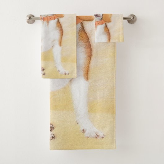 ビーグルハウンド絵画ドッグのオリジナルアニマルアート バスタオルセット (インサイチュ)