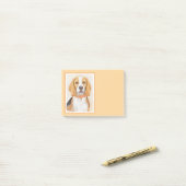 ビーグルハウンド絵画ドッグのオリジナルアニマルアート ポストイット (デスク上)