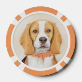 ビーグルハウンド絵画ドッグのオリジナルアニマルアート ポーカーチップ (裏面)