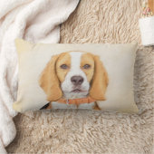 ビーグルハウンド絵画ドッグのオリジナルアニマルアート ランバークッション (ブランケット)