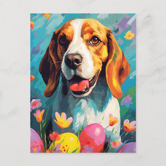 ビーグルハッピーイースター ポストカード (正面)