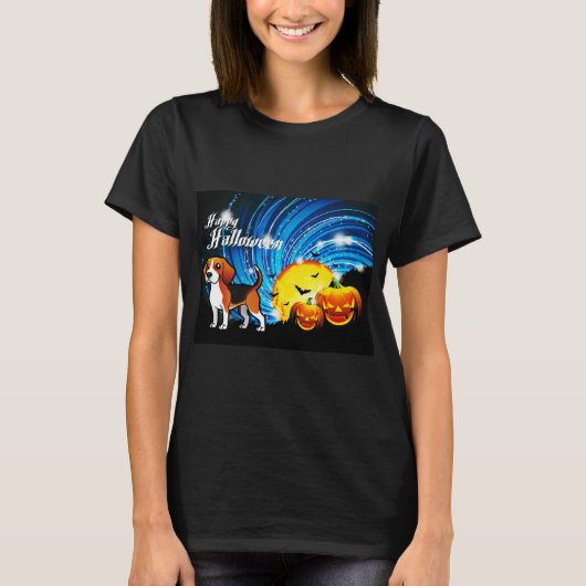 ビーグルハッピーハローウィン Tシャツ (正面)