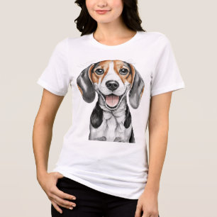 ビーグルハピー顔ドッグ トライブレンドＴシャツ