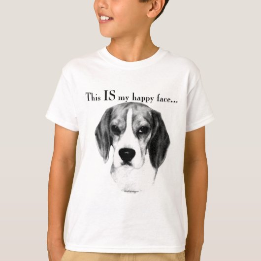 ビーグルハピー顔 Tシャツ (正面)