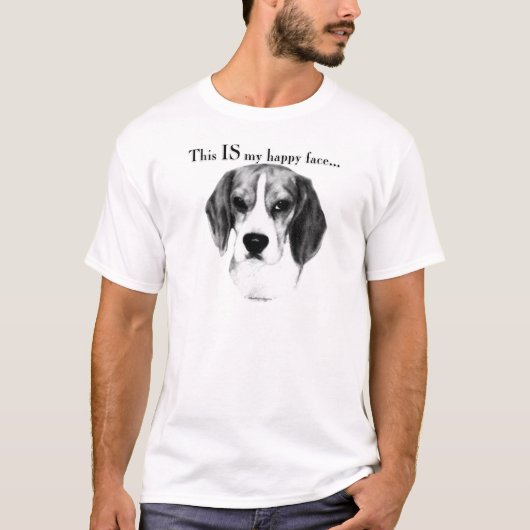 ビーグルハピー顔 Tシャツ (正面)