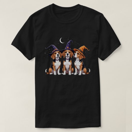 ビーグルハロウィン不気味ドッグハロウィーンの衣装 Tシャツ (デザイン正面)