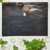 ビーグルハロウィーン怖い キッチンタオル (折り畳み)