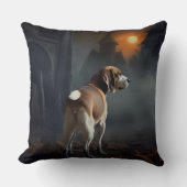 ビーグルハロウィーン怖い クッション (正面)