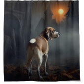 ビーグルハロウィーン怖い シャワーカーテン (正面)