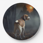 ビーグルハロウィーン怖い ペーパープレート (正面)