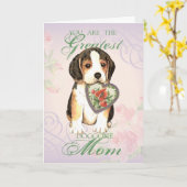 ビーグルハートママ カード (黄色い花)