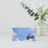 ビーグルバターフライズパンジーキュート名刺 名刺 (スタンド正面)