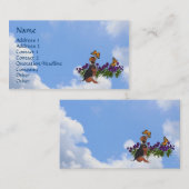 ビーグルバターフライズパンジーキュート名刺 名刺 (正面/裏面)