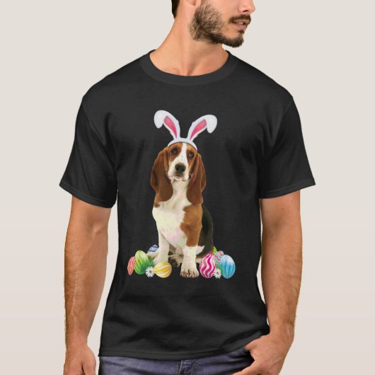 ビーグルバニーイースターエッグ狩りビーグル犬のオーナー Tシャツ (正面)