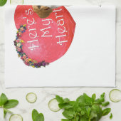 ビーグルバレンタイン キッチンタオル (折り畳み)