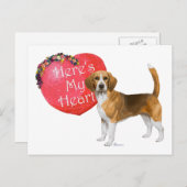 ビーグルバレンタイン シーズンポストカード (正面/裏面)