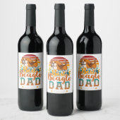 ビーグルパパイングリッシュbeagle dog daddy far愛犬家 ワインラベル (ボトル)