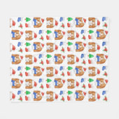 ビーグルパピーかわいい犬サンタフェスティバルクリスマス フリースブランケット (正面(横))