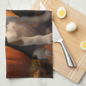 ビーグルパピーオータムデライトカボチャ キッチンタオル (四つ折り)