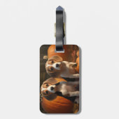 ビーグルパピーオータムデライトカボチャ ラゲッジタグ (裏面縦)