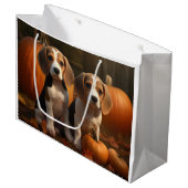 ビーグルパピーオータムデライトカボチャ ラージペーパーバッグ (正面アングル)