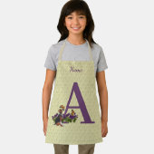 ビーグルパピーチョウチオンモノグラムイニシャルA名 エプロン (インサイチュ)