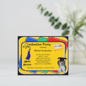 ビーグルパピーブルー卒業グラーパーティー招待状 招待状 (スタンド正面)